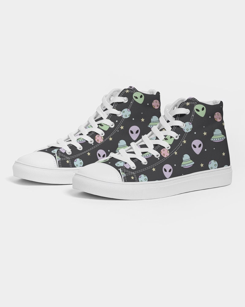 Alien Ufo Psychedelic Pattern Print Men Women Leather Boots