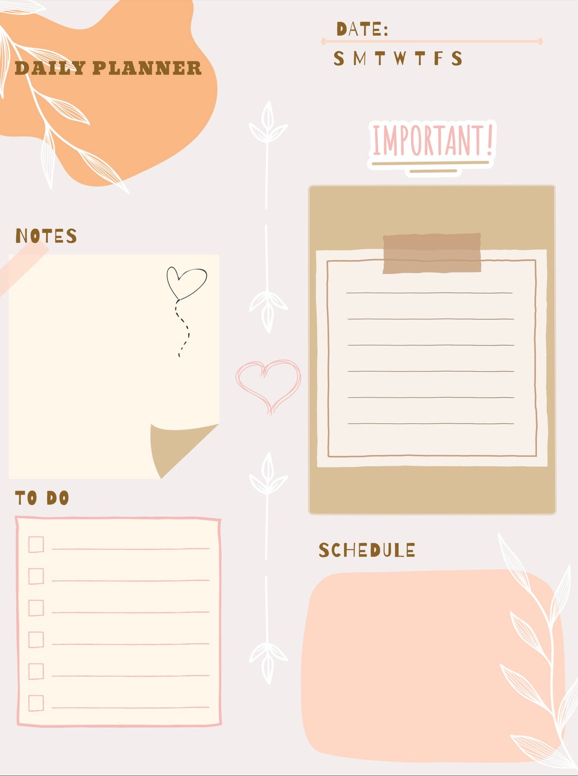 Daily Planner Printable, Editable Daily Planner, Productivity Planner ...