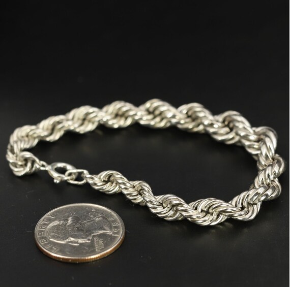 Solid  925 sterling silver heavy graduated diamon… - image 2