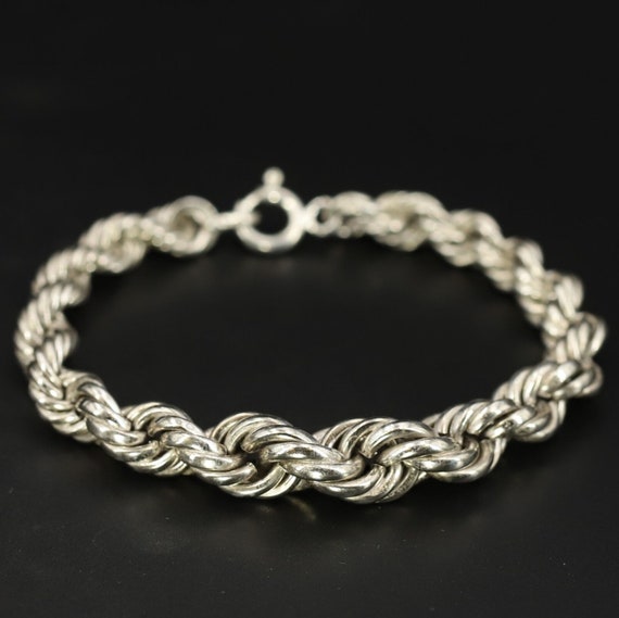 Solid  925 sterling silver heavy graduated diamon… - image 1