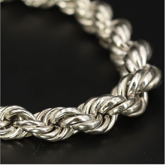 Solid  925 sterling silver heavy graduated diamon… - image 4