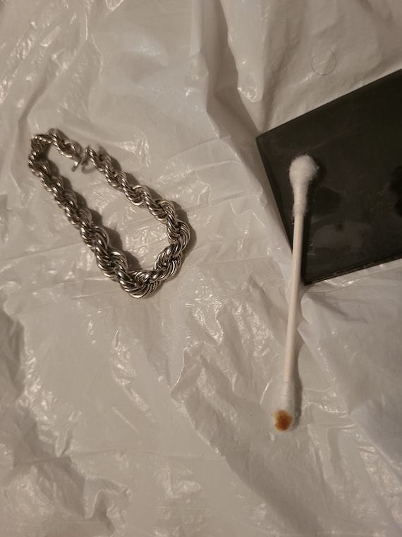 Solid  925 sterling silver heavy graduated diamon… - image 7