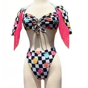 Festival Rave Women Clothing, Trippy Neon Rave Outfit, Complete