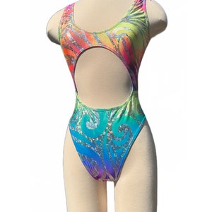 Raving Outfit, Rave Outfit, One Piece, Rave Clothes, Women's Festival Clothing, Rainbow, EDC, Neon, Swirls, Rave Set, Festival Outfit, Rave image 7