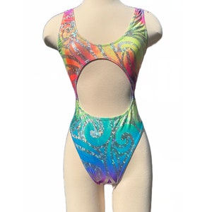 Raving Outfit, Rave Outfit, One Piece, Rave Clothes, Women's Festival Clothing, Rainbow, EDC, Neon, Swirls, Rave Set, Festival Outfit, Rave image 6