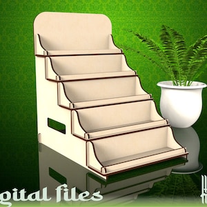 Laser cut files Craft Show Stand Display, Craftfair 5 Tiered Shelving. DXF Vector files for laser. Glowforge SVG cutting files display stand
