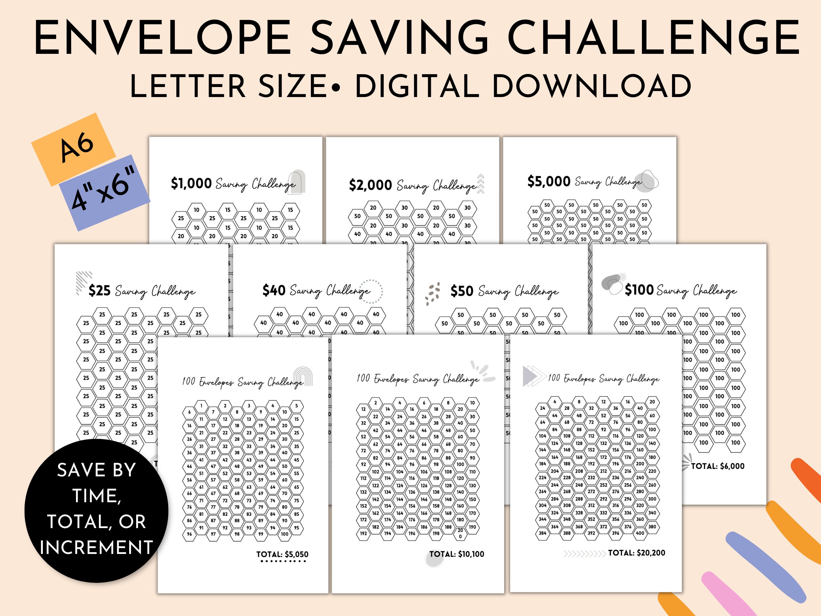 A6 Savings Challenge Printable | Savings Challenge Bundle | 100 ...