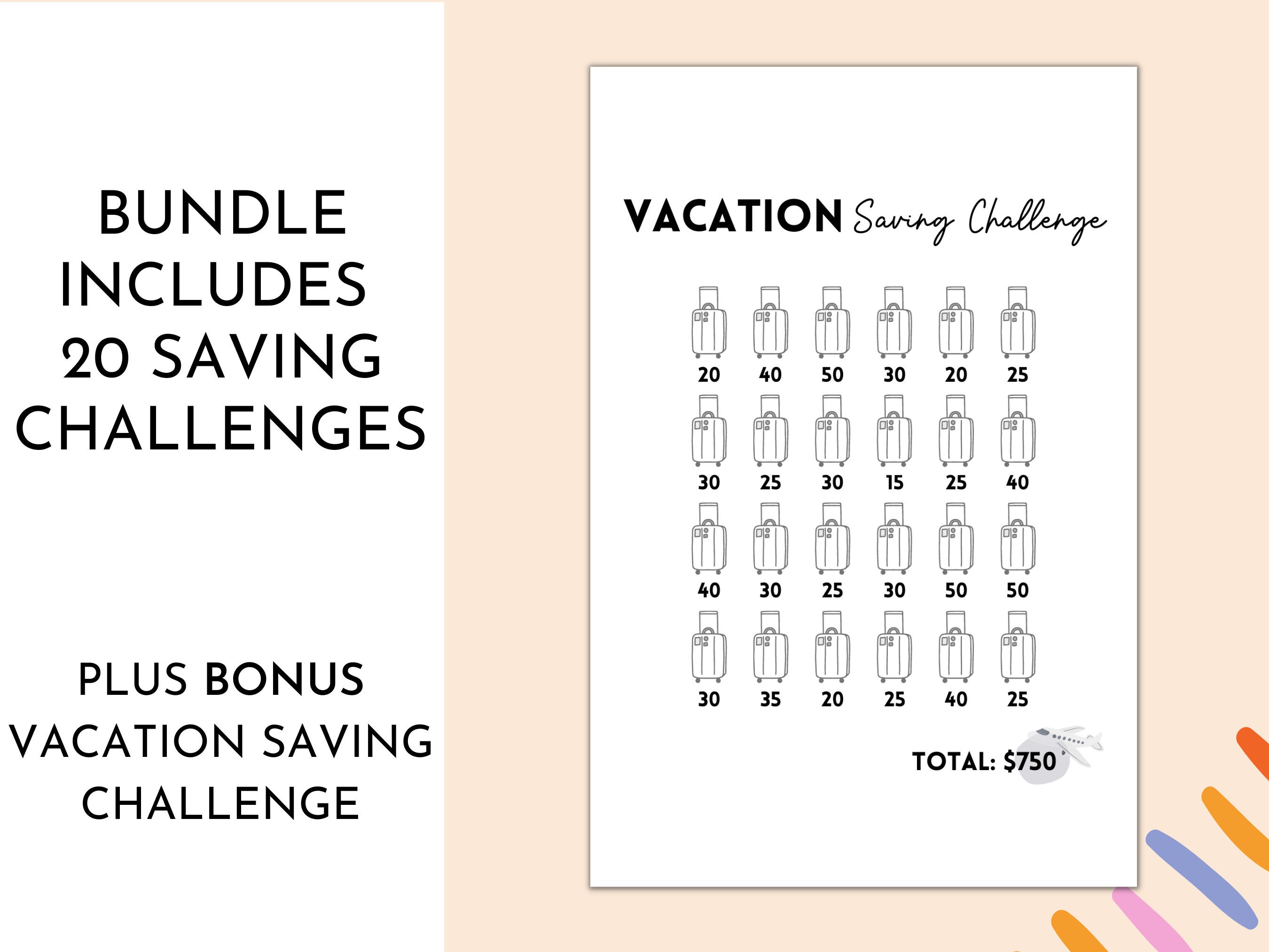 A6 Savings Challenge Printable | Savings Challenge Bundle | 100 ...