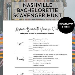 Nashville Bachelorette Schnitzeljagd | Junggesellinnenabschied Spiel | Foto Schnitzeljagd