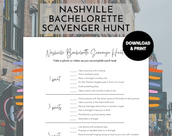 Nashville Bachelorette Scavenger Hunt | Bachelorette Party Game | Photo Scavenger Hunt