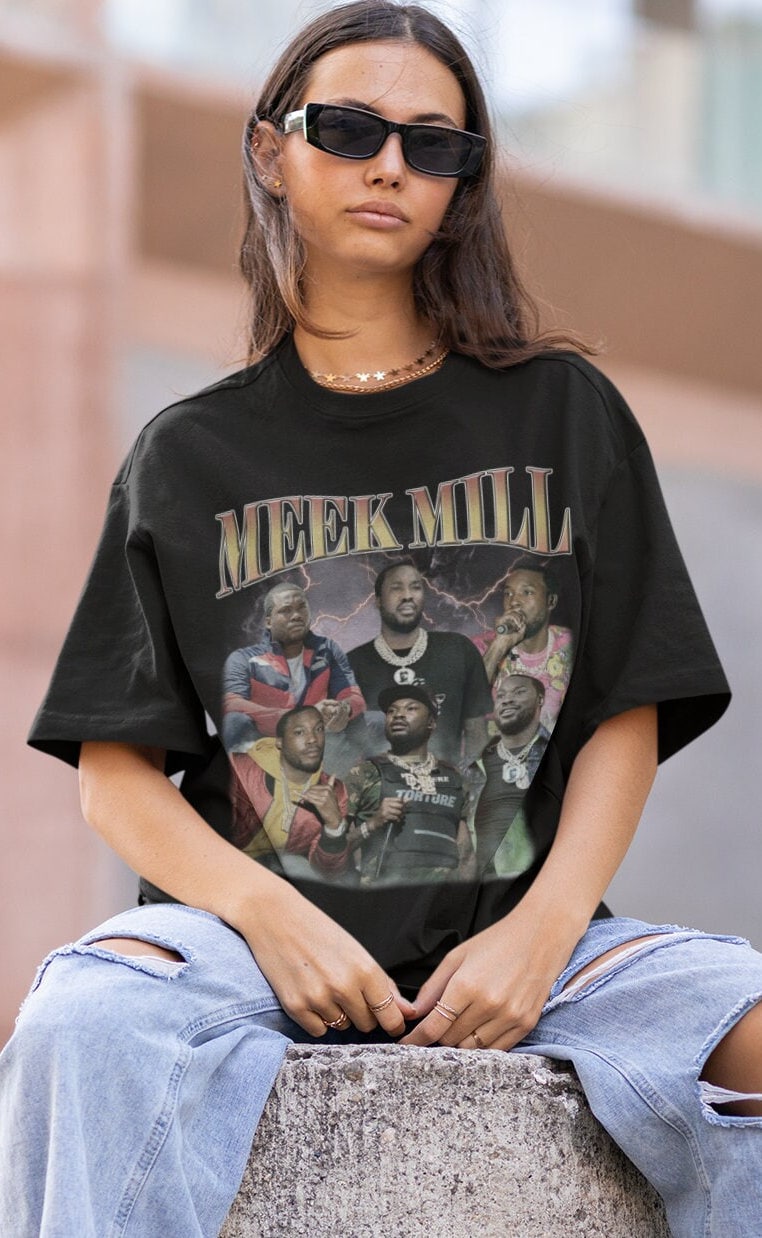 Free Meek Mill T Shirt Mens Sz Small Hip Hop Rap Music Graphic Tee T-Shirt  Tshir