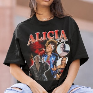 ダークブラウン 茶色 Alicia keys ハンドペイント Tシャツ | www