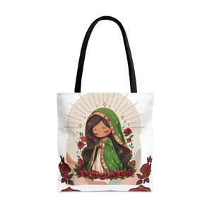 La Virgen de Guadalupe Tote, Chicano Tote, Jungfrau Maria, Katholisches Geschenk, Rosenliebhaber, Mexiko Geschenk, Tonantzin Tote Bag
