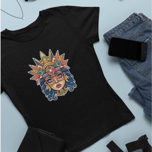 Aztec Tshirt | Mexica, Chicano t-shirt, colorful Indigenous tshirt | hispanic art, Mexican t shirt, native art