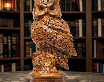 MCM Howard Kron Owl TV Lamp - Etsy