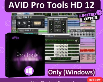 Avid Pro Tools Hd 12 for Windows Music Production Software, Daw, Vst Plugins, Reverb Effects, Lifetime Activation, Aax Vst3 Vst Vst2 Au, Win