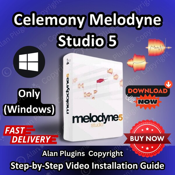 Celemony Melodyne Studio 5 for Music Production Software,  Daw, Vst Plugins, Reverb, Lifetime Activation, Aax Vst3 Vst Vst2, for Windows