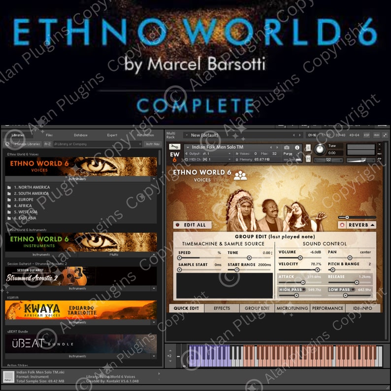 Ethno World 6 Complete (KONTAKT) Windows,  Instruments Software, DAW, Windows Exclusive, VST Plugins, Reverb Effects, Lifetime Activation, AAX, VST3, VST, VST2 AU, Digital Recording Software, Mixing and Mastering, Professional Music Tools,