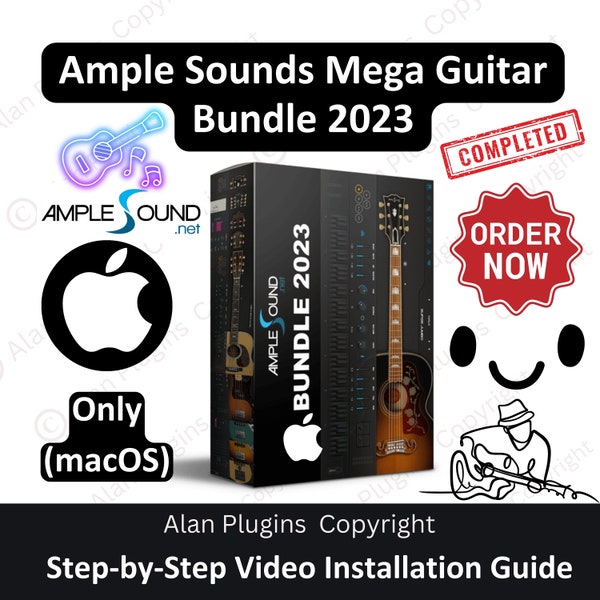 Ample Sounds Mega Guitar Bundle 2023 for Music Production Software, Daw, Vst Plugins, Reverb, Lifetime Activation, Aax Vst3 Vst Vst2, macOS