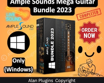 Ample Sounds Mega Guitar Bundle 2023 für Musikproduktionssoftware, Daw, Vst Plugin, Reverb, lebenslange Aktivierung, Aax Vst3 Vst Vst2, Windows