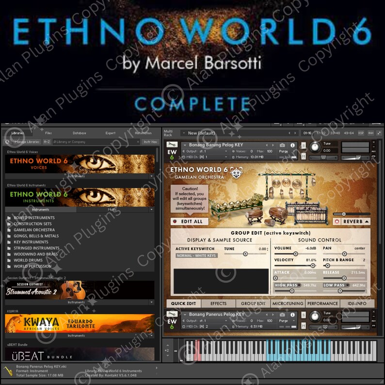 Ethno World 6 Complete (KONTAKT) Windows,  Instruments Software, DAW, Windows Exclusive, VST Plugins, Reverb Effects, Lifetime Activation, AAX, VST3, VST, VST2 AU, Digital Recording Software, Mixing and Mastering, Professional Music Tools,