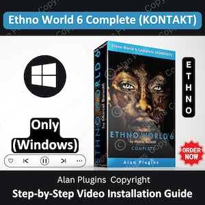 Ethno World 6 Complete (KONTAKT) Windows,  Instruments Software, DAW, Windows Exclusive, VST Plugins, Reverb Effects, Lifetime Activation, AAX, VST3, VST, VST2 AU, Digital Recording Software, Mixing and Mastering, Professional Music Tools,