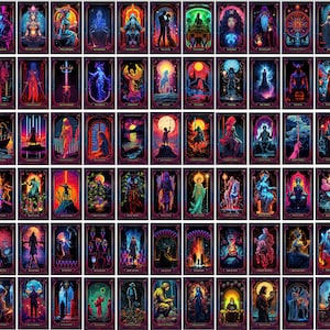 Complete Tarot Carding Set Inspired Rider Waite Smith Tarot Card Deck |  Image Bundle Instant Download | Printable Tarot Carding