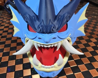 Serpiente acuática Oni - Máscara japonesa de dragón Menpo - Accesorio de cosplay impreso en 3D