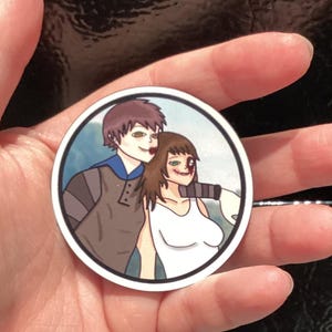 Creepypasta Magnet Featuring Ticci Toby and Clockwork