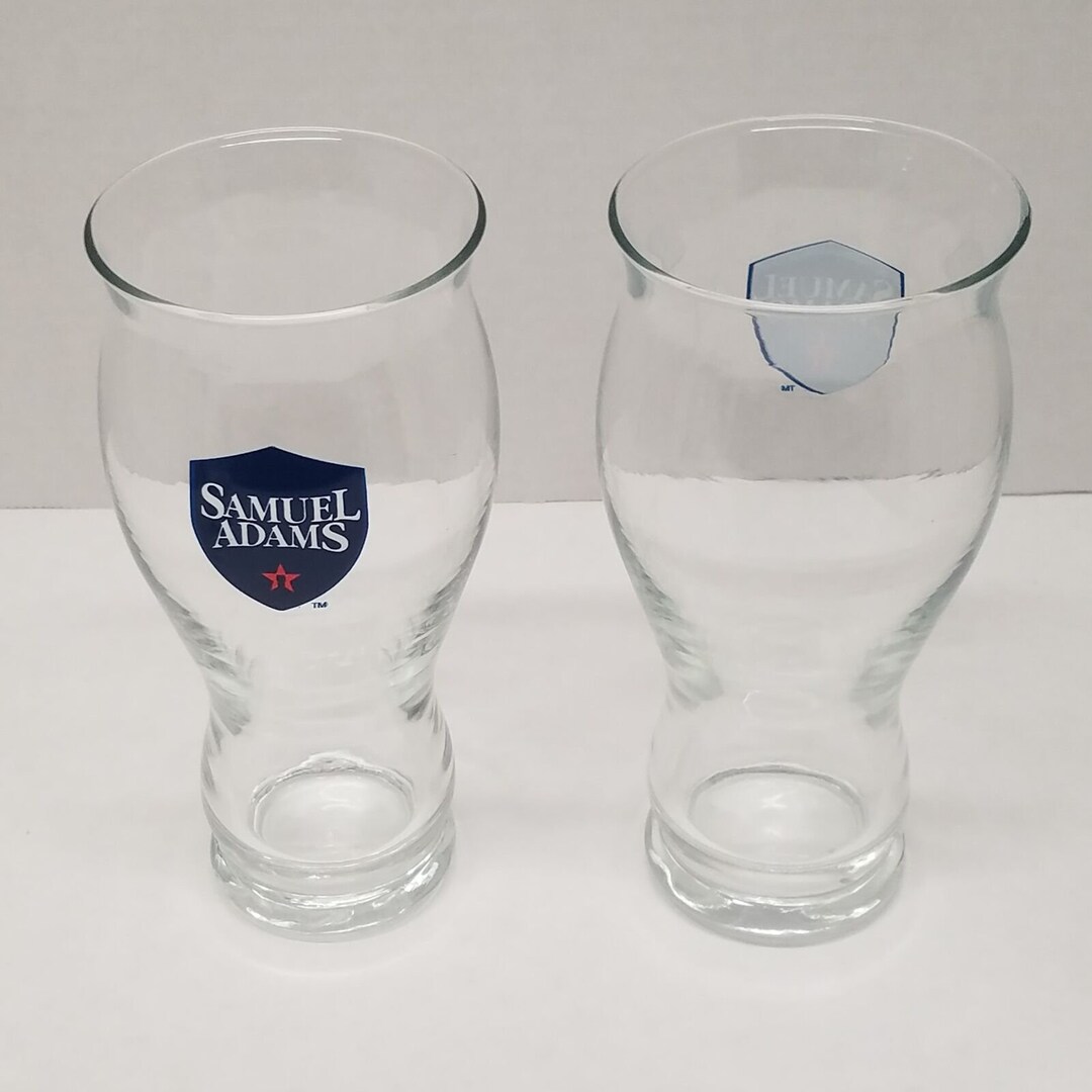 Vintage Samuel Adams Blue Shield Glasses Set of 2 Etsy