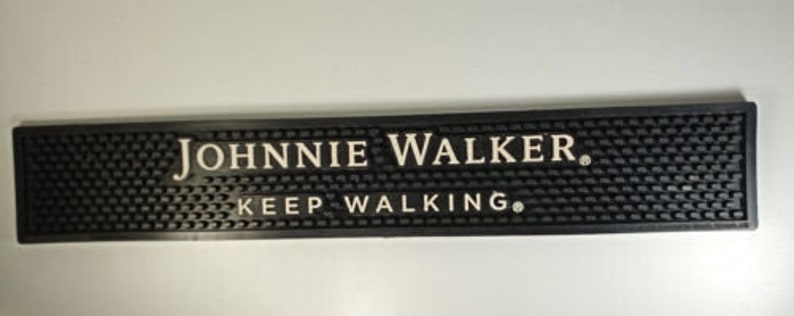 Johnnie Walker Scotch Bar Drip Mat - Black and White Bild 1