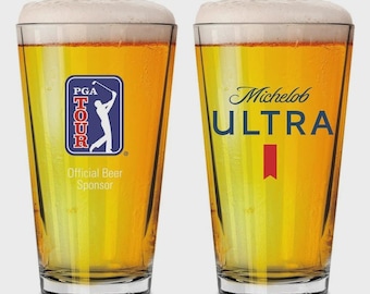 Michelob Ultra PGA Golf Pint Glass Set - New - Set of 2