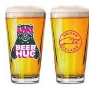 Goose Island Signature Beer Hug Pint Glasses - Set of 2