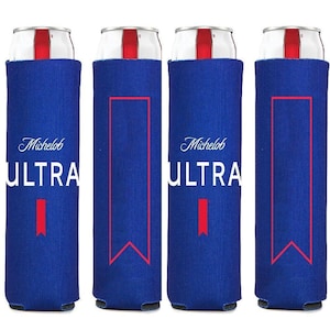 Michelob Ultra Slim Line Can Cooler - Fits 12 Ounce Slim Cans - Set of 4 image 1