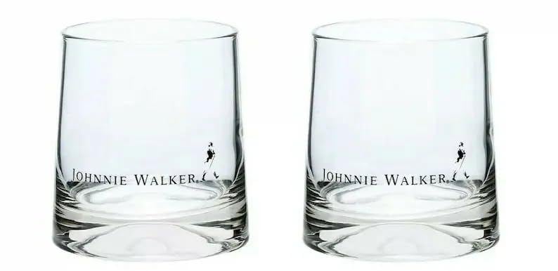 JOHNNIE WALKER Whisky Glasses, Crystal Tumblers, Set of 2 image 1