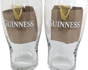 Guinness Signature Pub Edition Pint Glass - 16 Ounce Pints - Set of 4