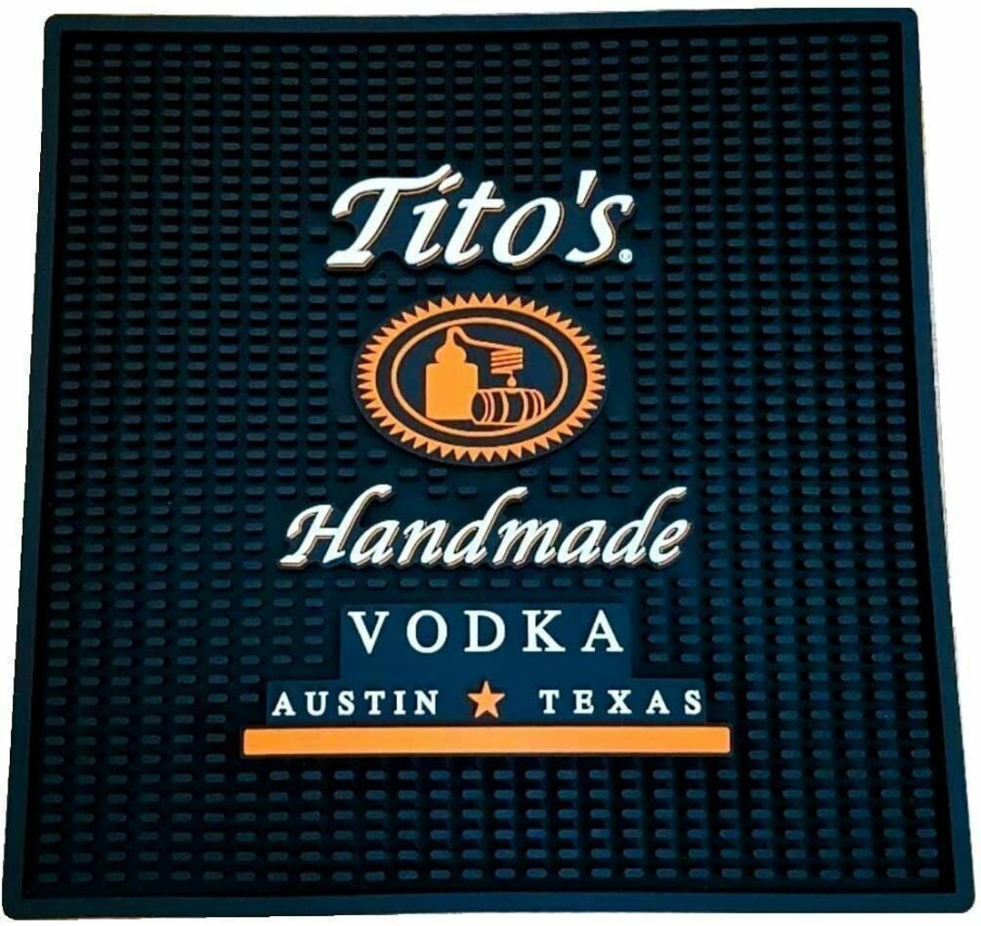 Tito's Hand Made Vodka Rubber Rubber Waistation Bar Mat 12 X 12 Etsy