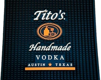 Tito's Hand Made Vodka Rubber Rubber Waistation Bar Mat - 12 x 12