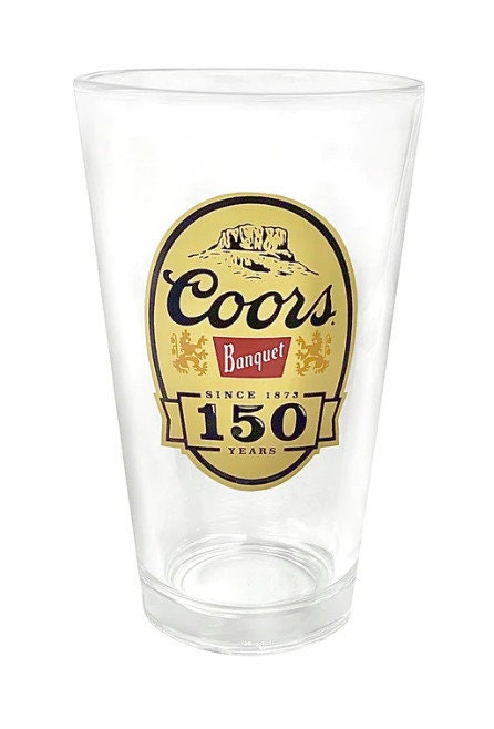 Vintage Coors Gold Label Stemmed Gold Rim Pilsner Beer Glasses