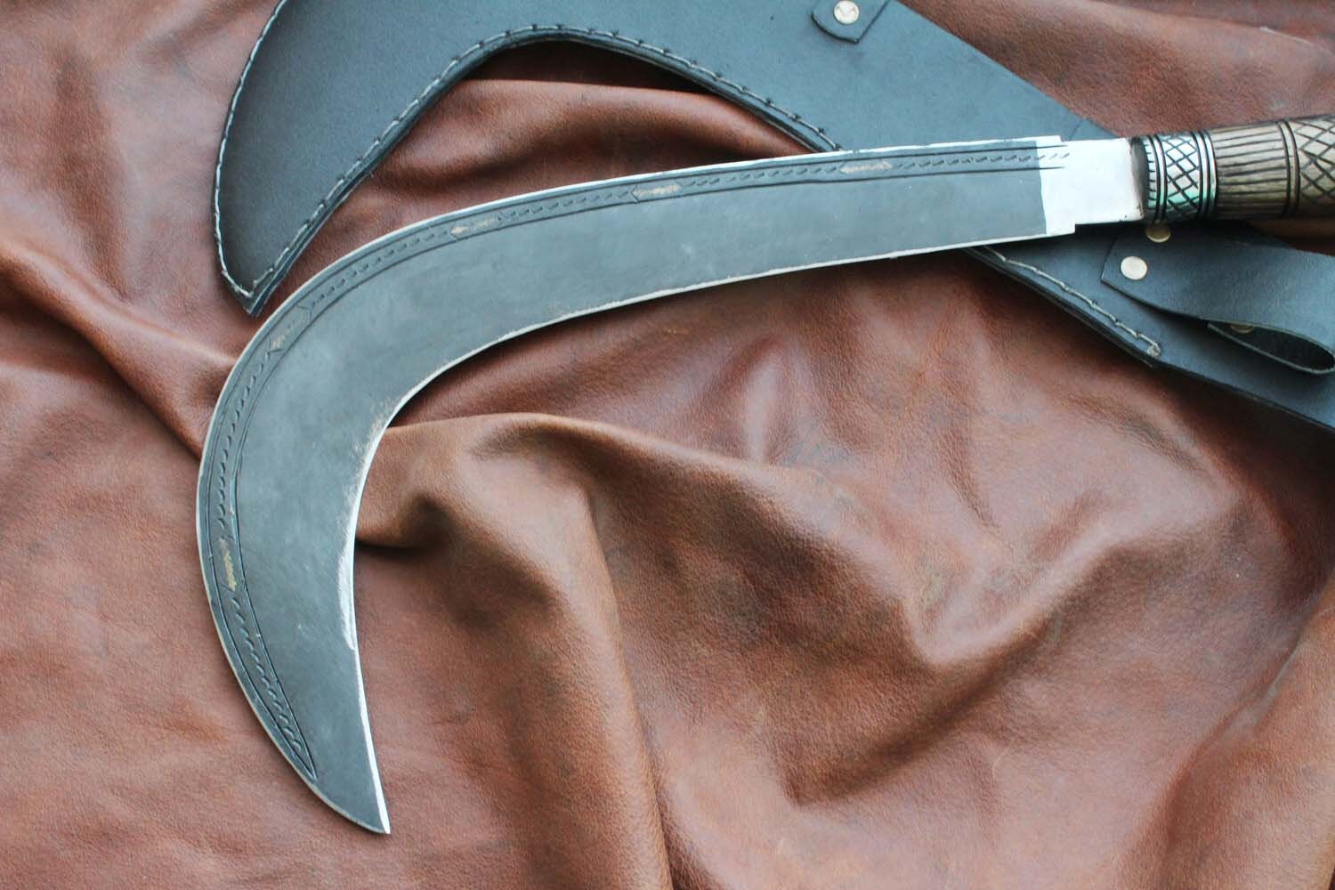 15 Inch Long Blade Crescent Bamboo Sickle Scytheoutdoor Agriculture