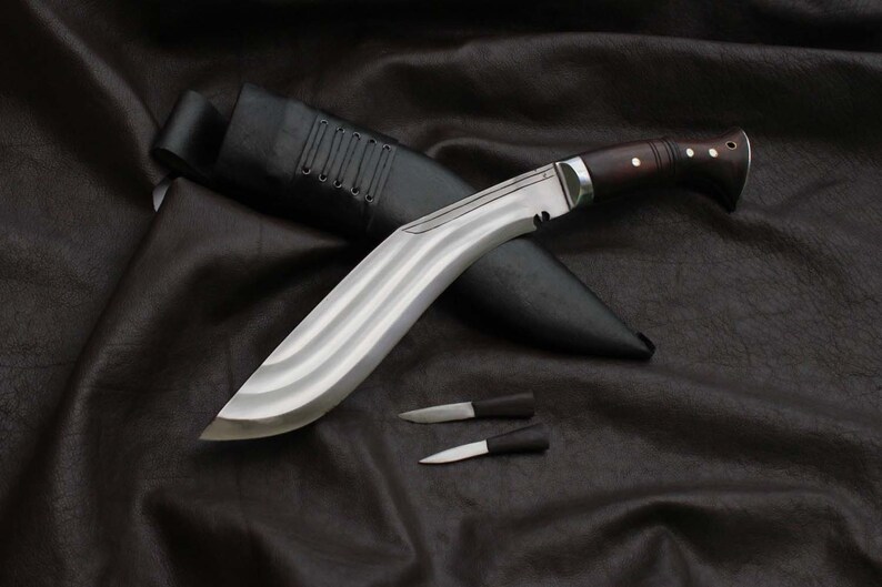 12 inches long blade 3 chirra kukri-khukuri Nepalese blade Best Handmade kukri Machete blade Sword-knives Ready for use. image 2