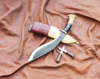 10 Inch Long Blade Gurkha Kukri/Khukuri Hunting Knife Full Tang khukuri Nepalese Handmade knife Sharpen Ready for Use.