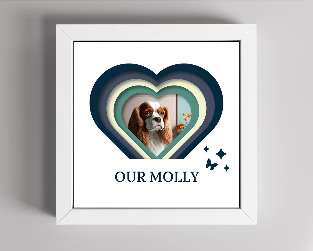 3D Custom Pet Memorial Shadow Box Svg Personalized Dog Etsy UK