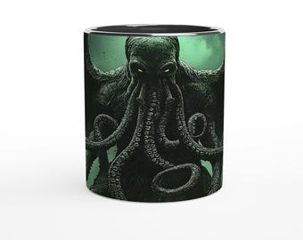 Cthulhu Mug: Lovecraftian Horror Ceramic Coffee Cup (Dishwasher Safe)