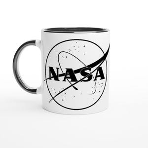 NASA Meatball Logo Mug - Ceramic Mug Black - Nasa Fan Gift - Space Science Gift - Space Nerd Gift