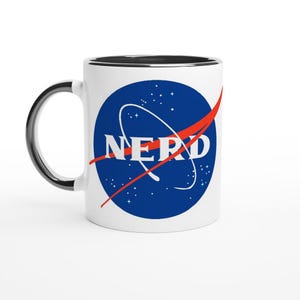 NASA &quot;Nerd&quot; Original Meatball Logo Parody Mug - Ceramic Mug - Nasa Fan Gift - Space Science Gift - Space Nerd Gift