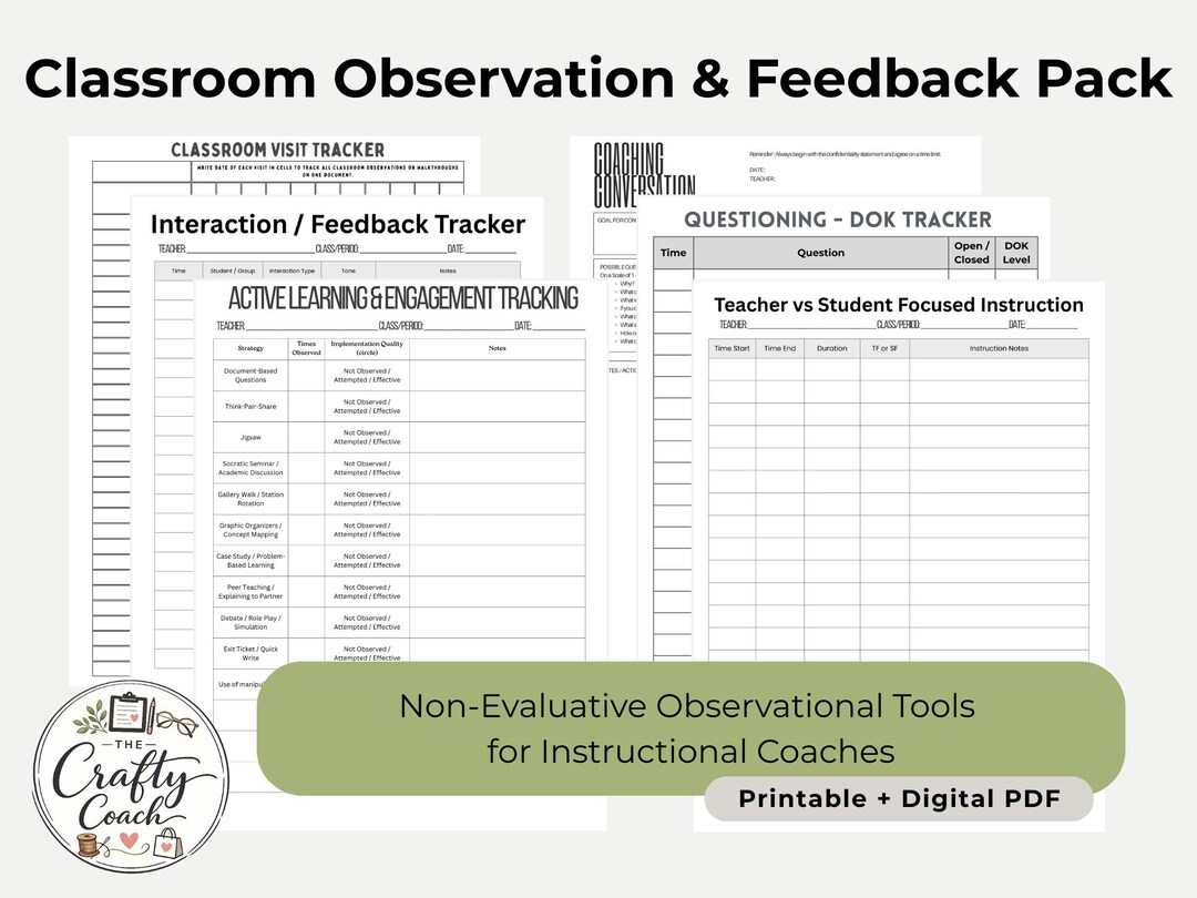 Classroom Observation Pack for Instructional Coaches – Teacher ...