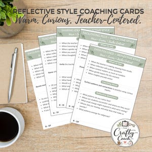 Reflective Coaching Conversation Cards | Printable K–12 Instructional Coach Tool
