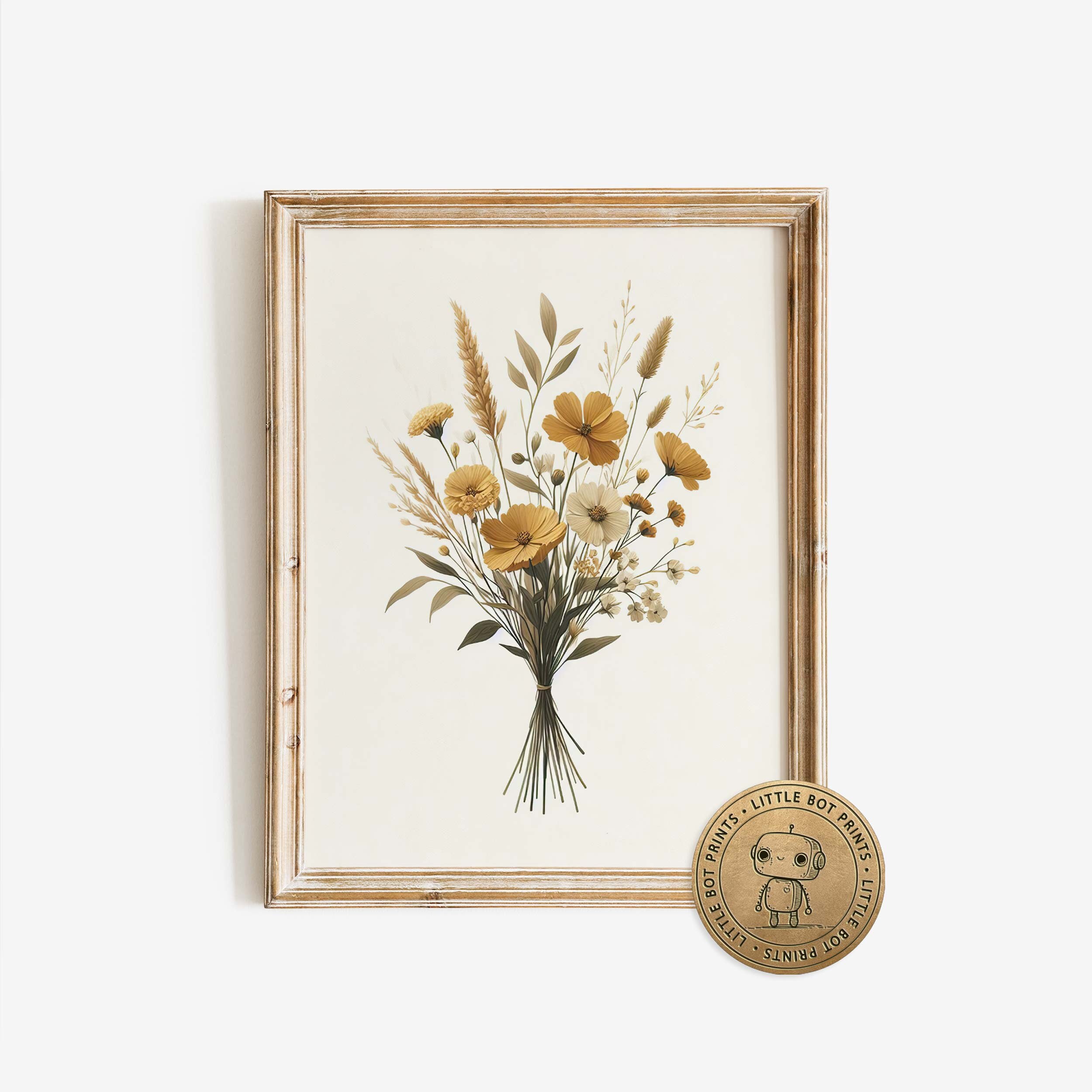 Farmhouse Printable Wall Art | Mustard Yellow and White Flowers Digital ...
