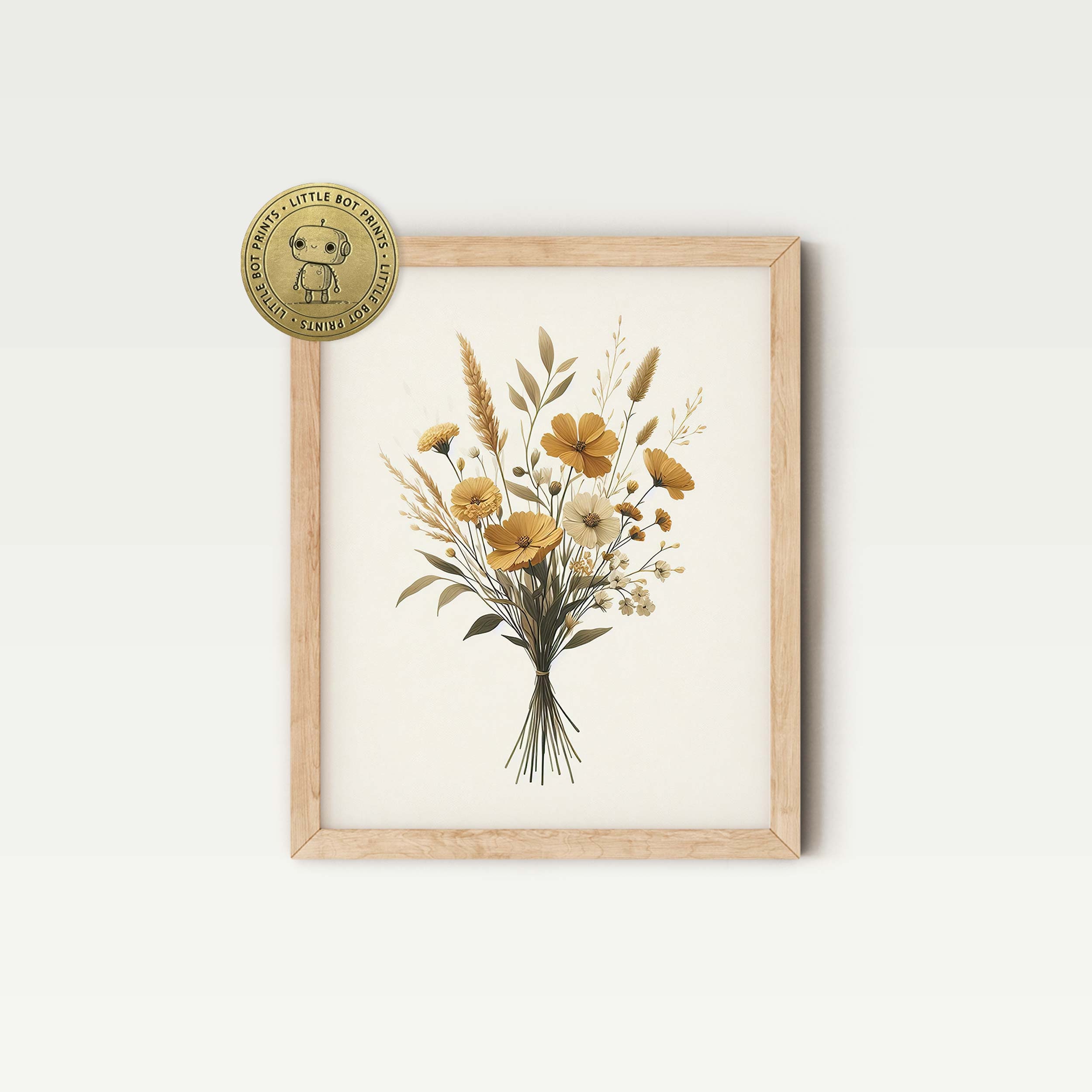 Farmhouse Printable Wall Art | Mustard Yellow and White Flowers Digital ...